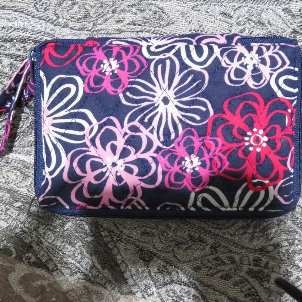 Vera Bradley Floral Wallet - Pink and Navy
